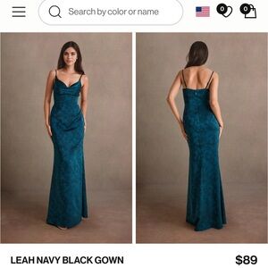 Azazie Teal Black Maxi Dress